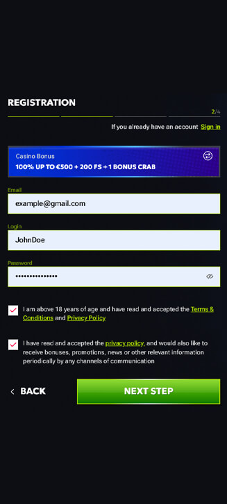 Rtbet registration process on mobile